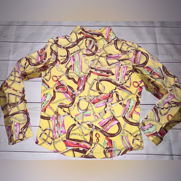 Icikuls Large Colorful Chain Print Women's Top, Lightweight, Unique Pattern,Cute - Picture 2 of 5